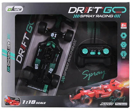 Drift Go Spray Racing Model 1:18 Scale High-Speed Rechargeable & Remote Control Racing Car