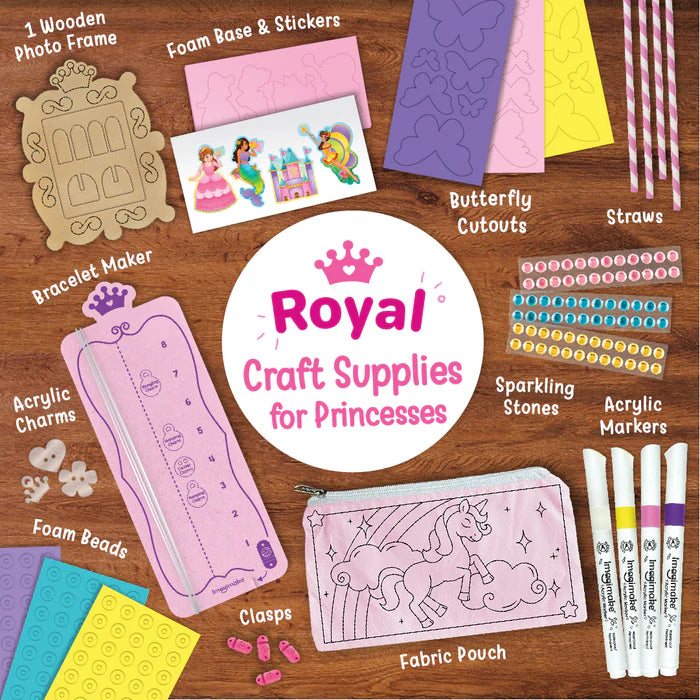 Imagimake Princess Craft Kit | Diy Mosaic Craft Kit for Kids - Multicolor