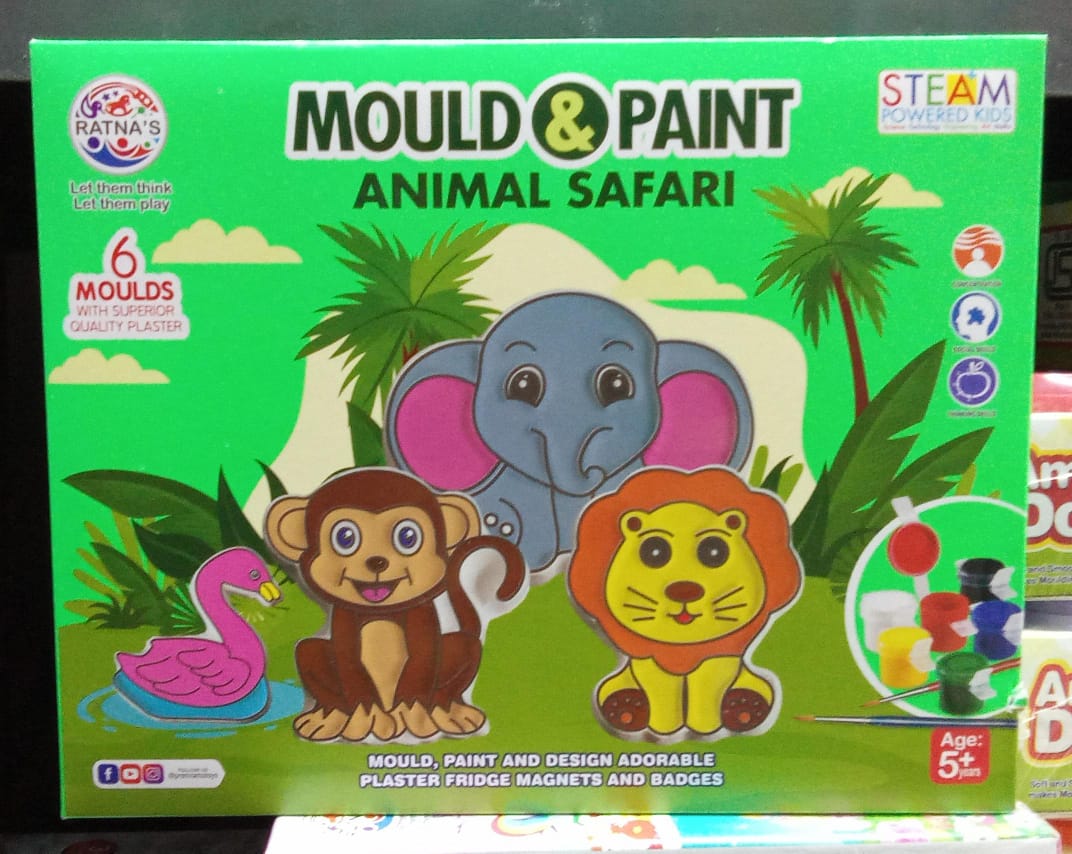 Ratnas Mould and Paint Animal Safari Acitivity Kit - Multicolor