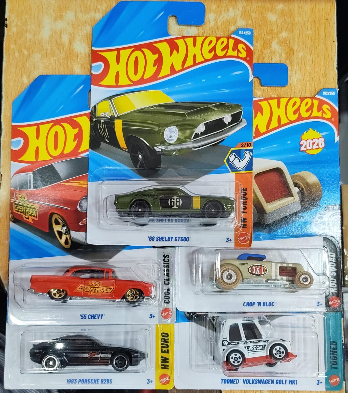 Hot Wheels Mainline - J Case 2026 Combo Pack of 5 Cars - Long Card