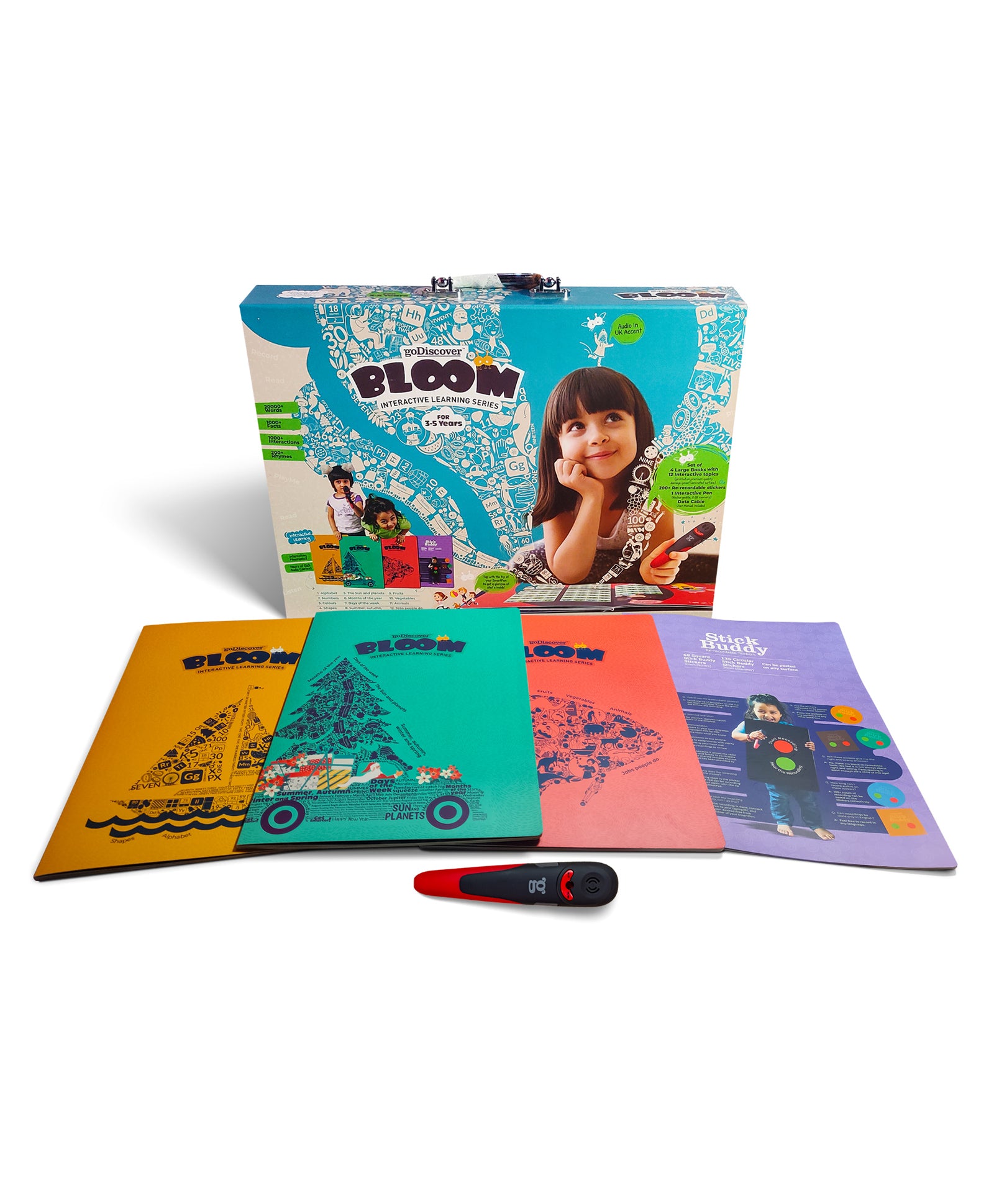 goDiscover Bloom Read and Learn Books with 12 Topics Set of 3 - English