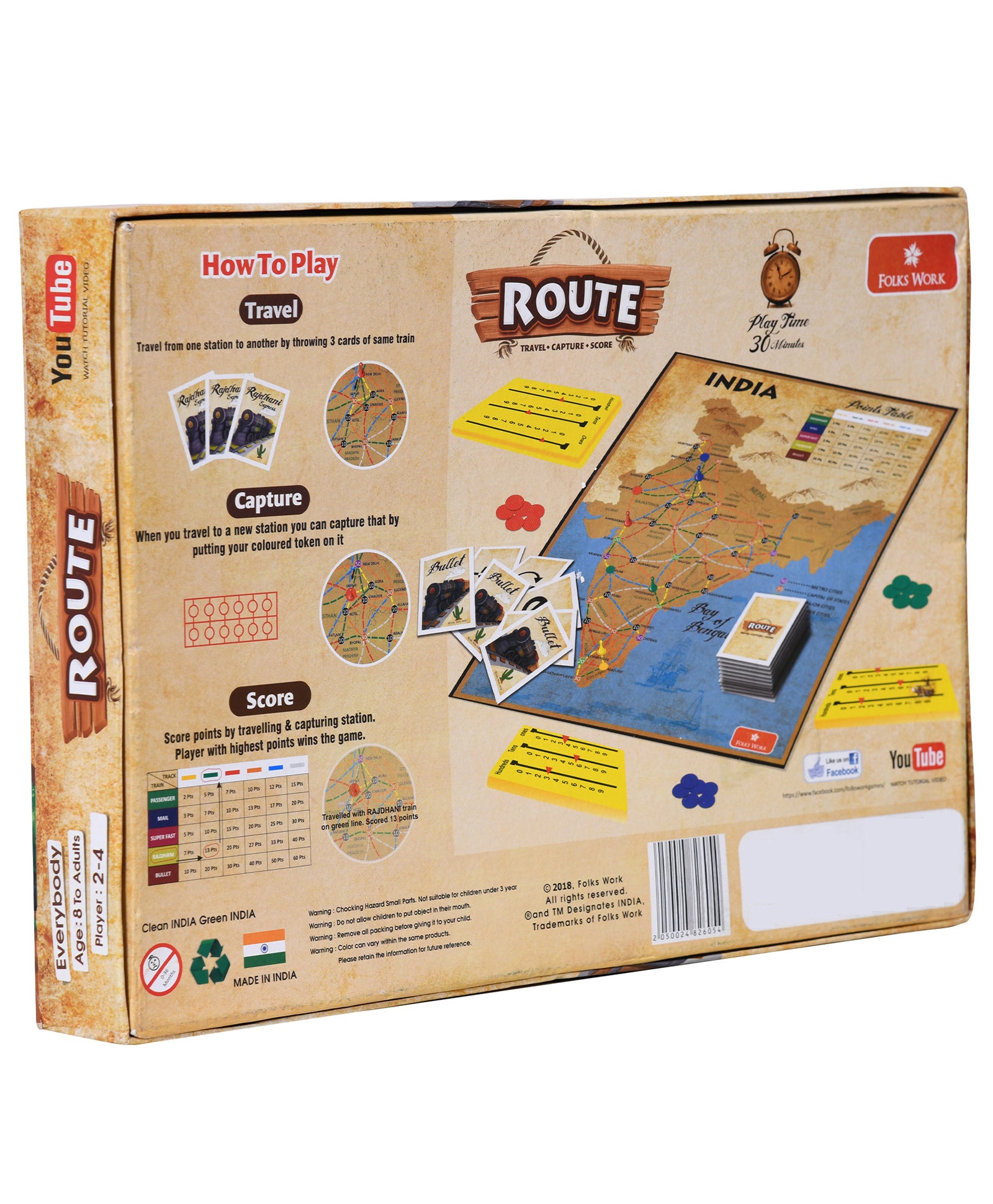 Folks Work Route Train Board Game - Multicolor