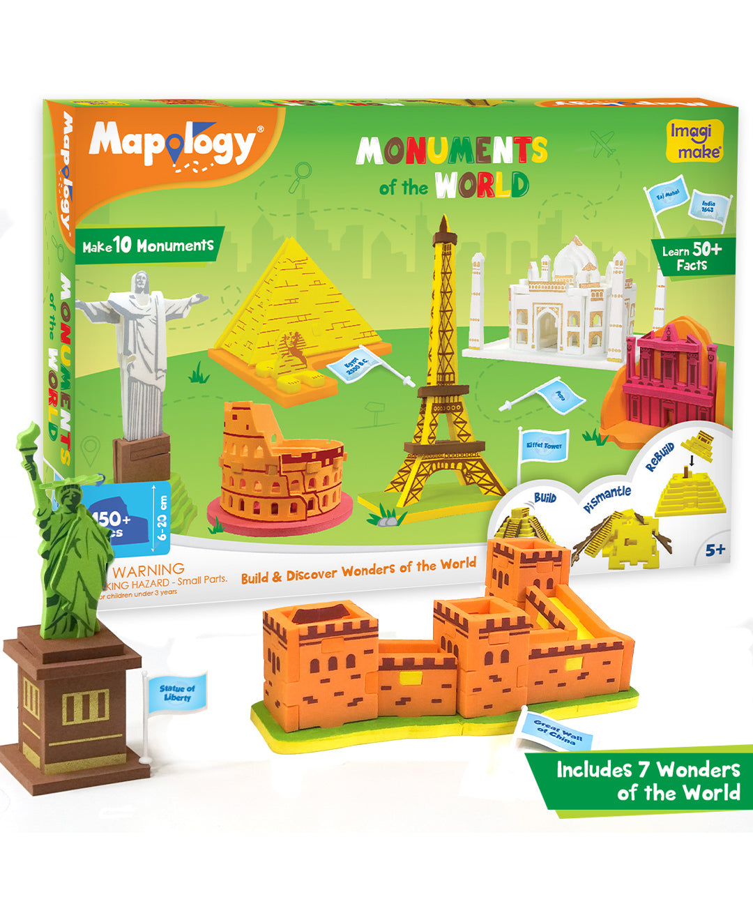 ImagiMake Mapology Monuments of the World Multicolour - 150 Pieces+