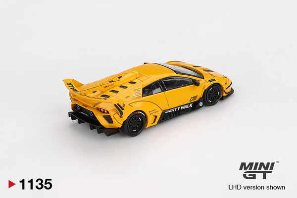 MINI GT - #1135- LB-Silhouette WORKS MURCIELAGO GT Evo Yellow - Box Pack - Yellow