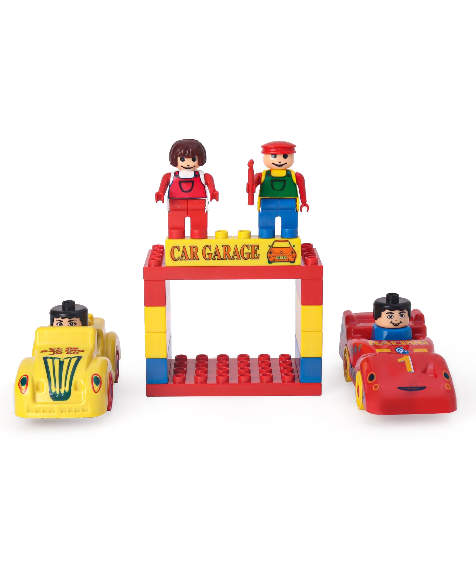 Peacock Kinder Blocks Car Garage Set Multicolor Kidsinfy.in