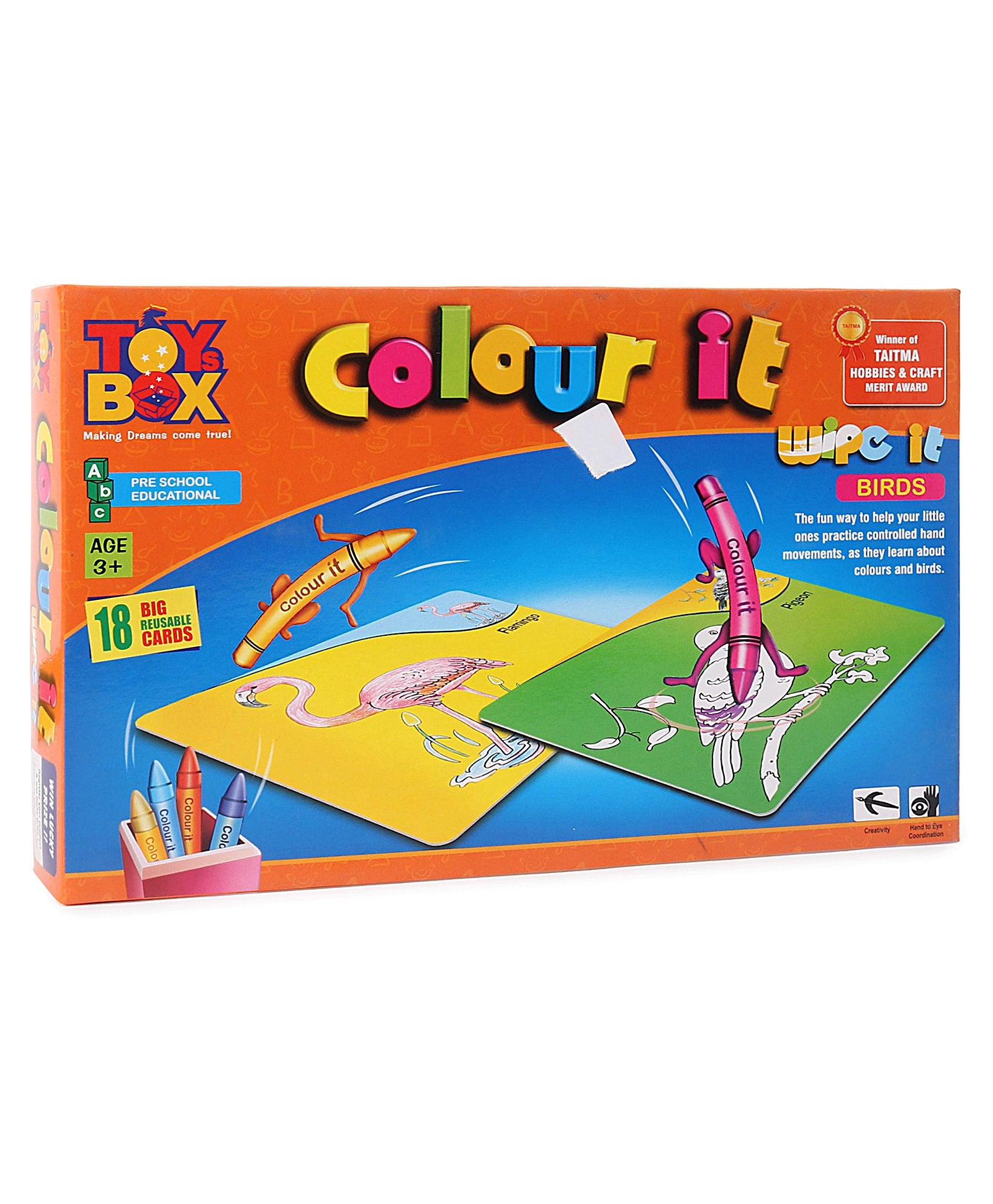 Toysbox Colour It Wipe It Birds - Multicolor