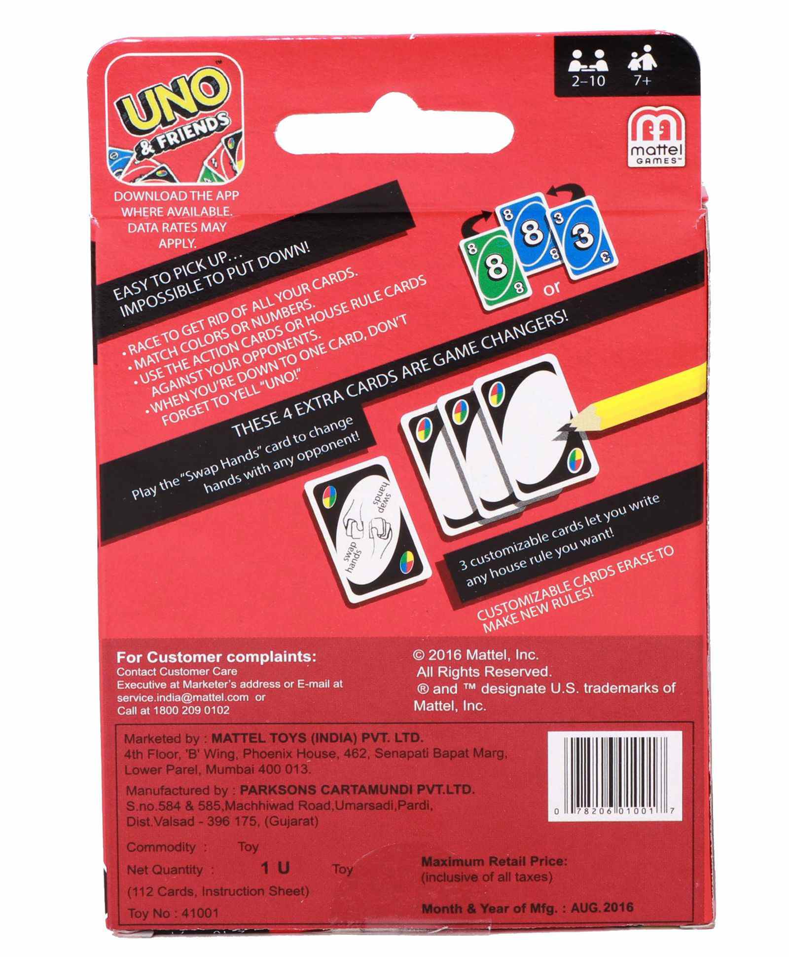 Mattel Uno Card Game With Customizable Wild Cards - Multicolor