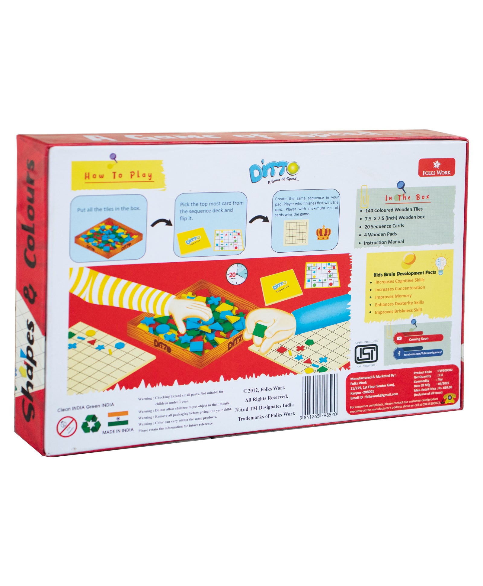 Folks Work Ditto Jr. Colours and Shapes - Assorted Colours