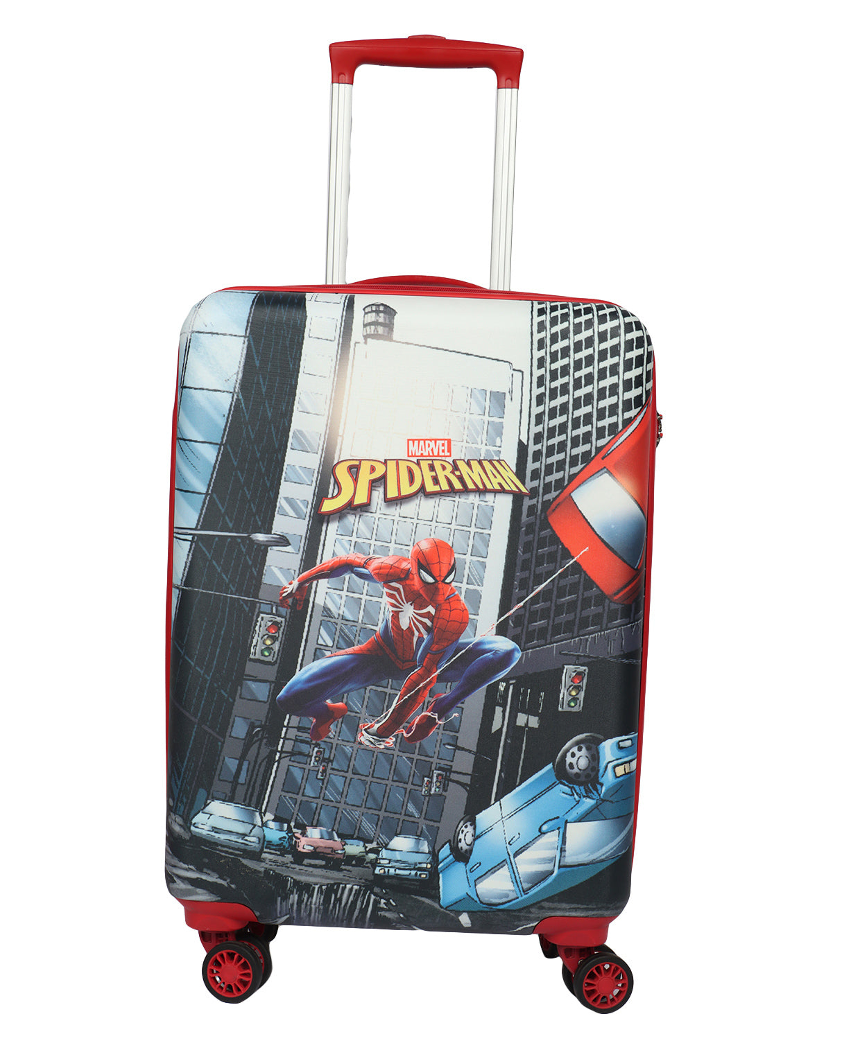 Novex Marvel Spiderman Hard Polycarbonate Kids Trolley Bag - Red