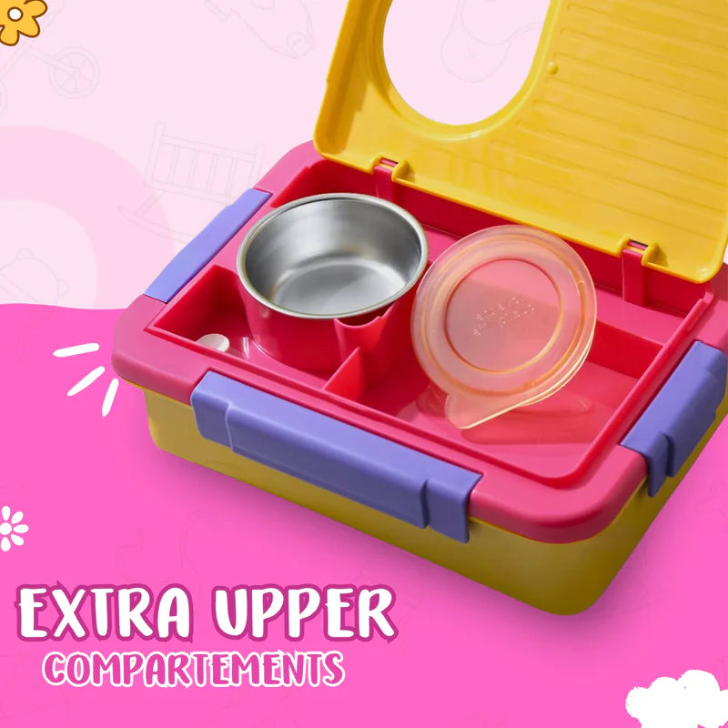 Trendy Space Capsule Lunch Box with 8 Compartment (Yellow Colour)