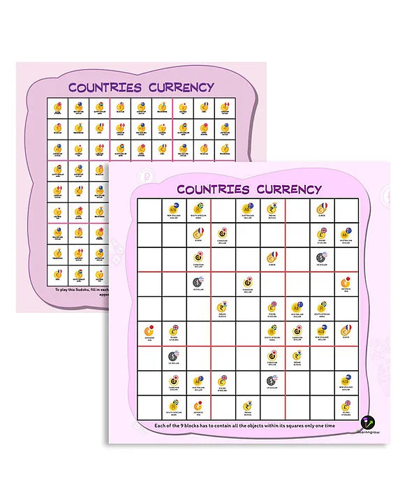 ilearnngrow Countries Sudoku Combo - Multicolor