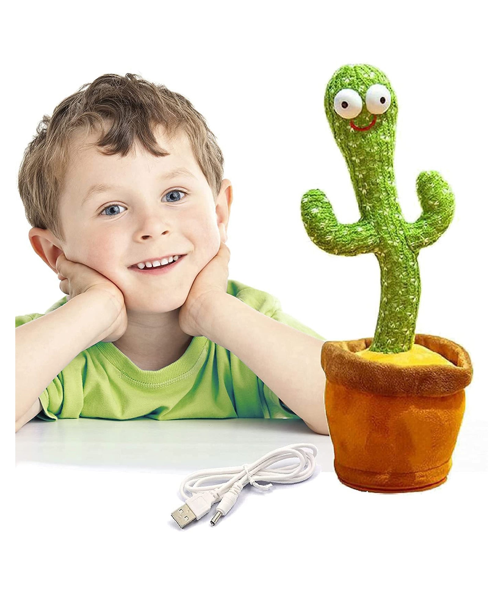 Dancing Cactus Talking Toy, Cactus Plush Toy, Wriggle & Singing Recording Repeat What You Say Funny Education Toys for Babies Children Playing, Home Decorate