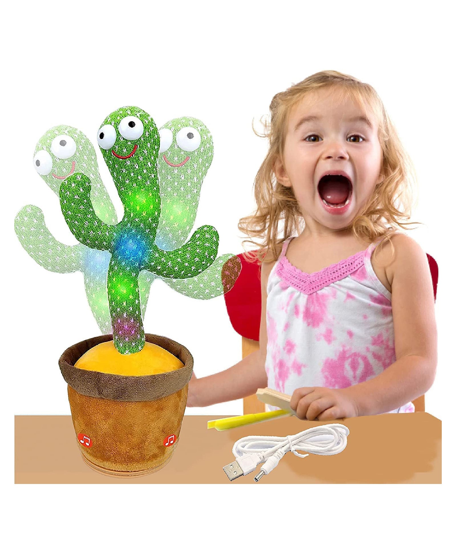 Dancing Cactus Talking Toy, Cactus Plush Toy, Wriggle & Singing Recording Repeat What You Say Funny Education Toys for Babies Children Playing, Home Decorate