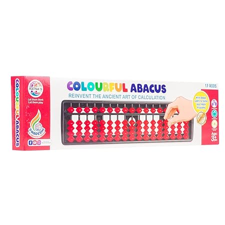 Ratna's Colourful Educational Abacus 17 Rod - Color May Vary - Assorted