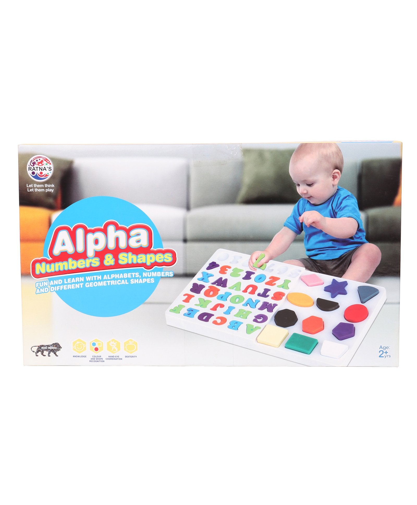 Ratna's Educational Alpha, Numbers & Shapes for Kids. Let Them Learn The Combo of Alphabet,Number and Shapes