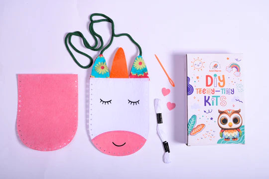 ilearnngrow Teeny Tiny DIY Sew Your Own Unicorn Bag | Stitch & Create Kit for Kids