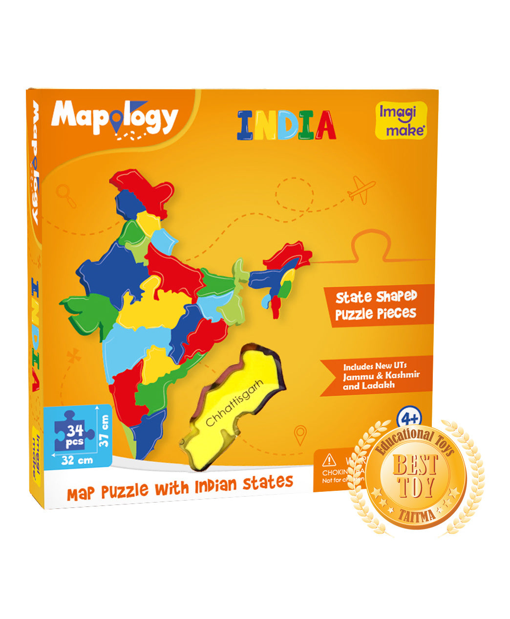 Imagimake Mapology India Map Puzzles - Learning & Educational Toys - Puzzles for Kids
