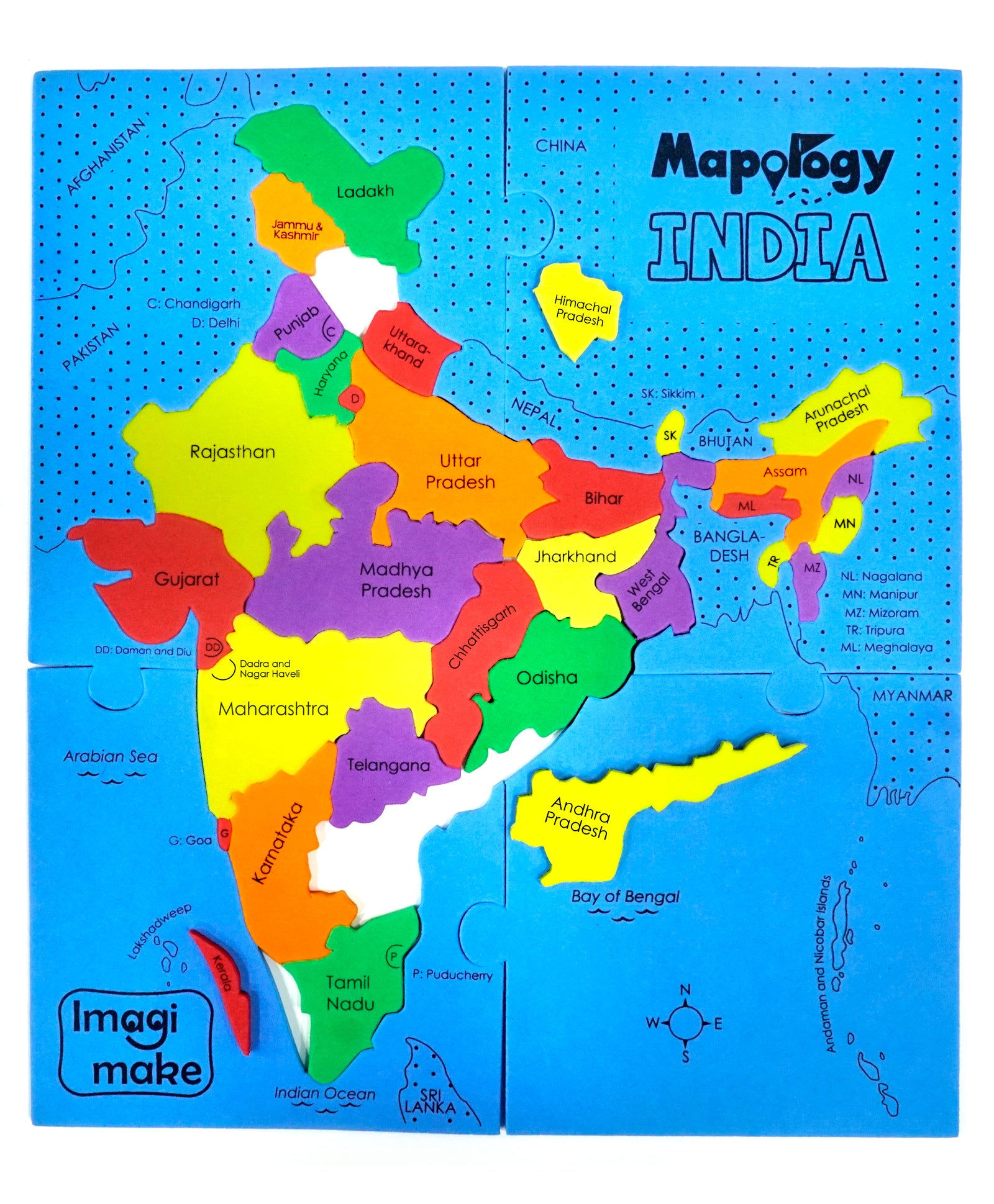Imagimake Mapology India Map Puzzles - Learning & Educational Toys - Puzzles for Kids
