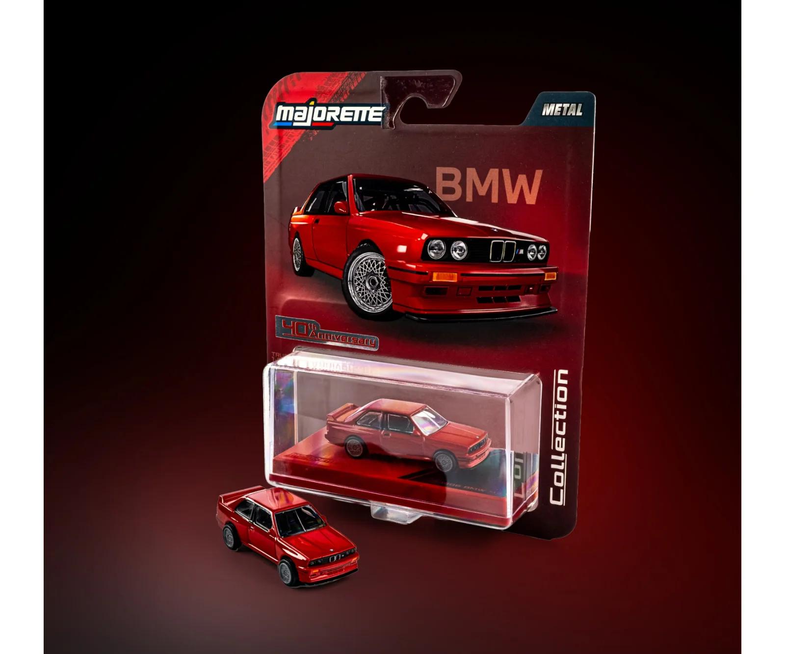 Majorette - Collector Edition - 1986 BMW M3 RED - Pack of 1 Cars - Wave 7