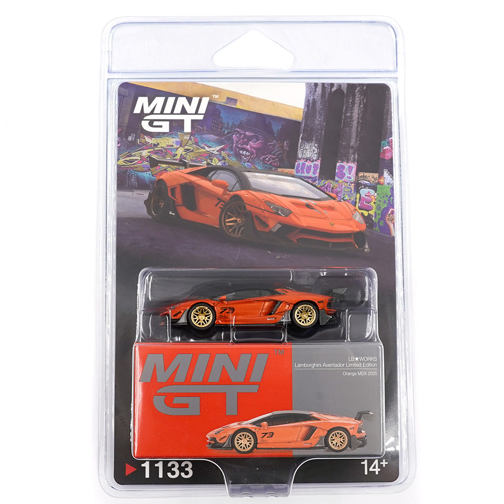 MINI GT LB★WORKS Lamborghini Aventador Limited Edition Orange MDX 2025 #1133 - Blister Pack