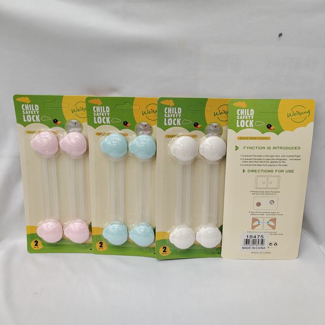 Child Safety | Equipment Safty Locks 18cm x 3cm For Kids and Households Multicolor - 2 Pack Contains 4 Pcs