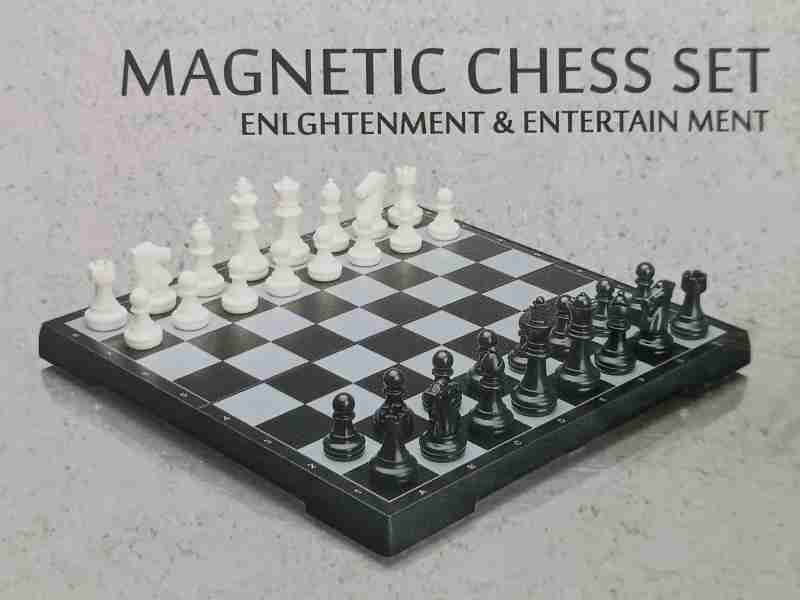 Magnetic Folding Chess Set, Educational Game Board Kids Chess Board Travel Toys Board Game Accessories
