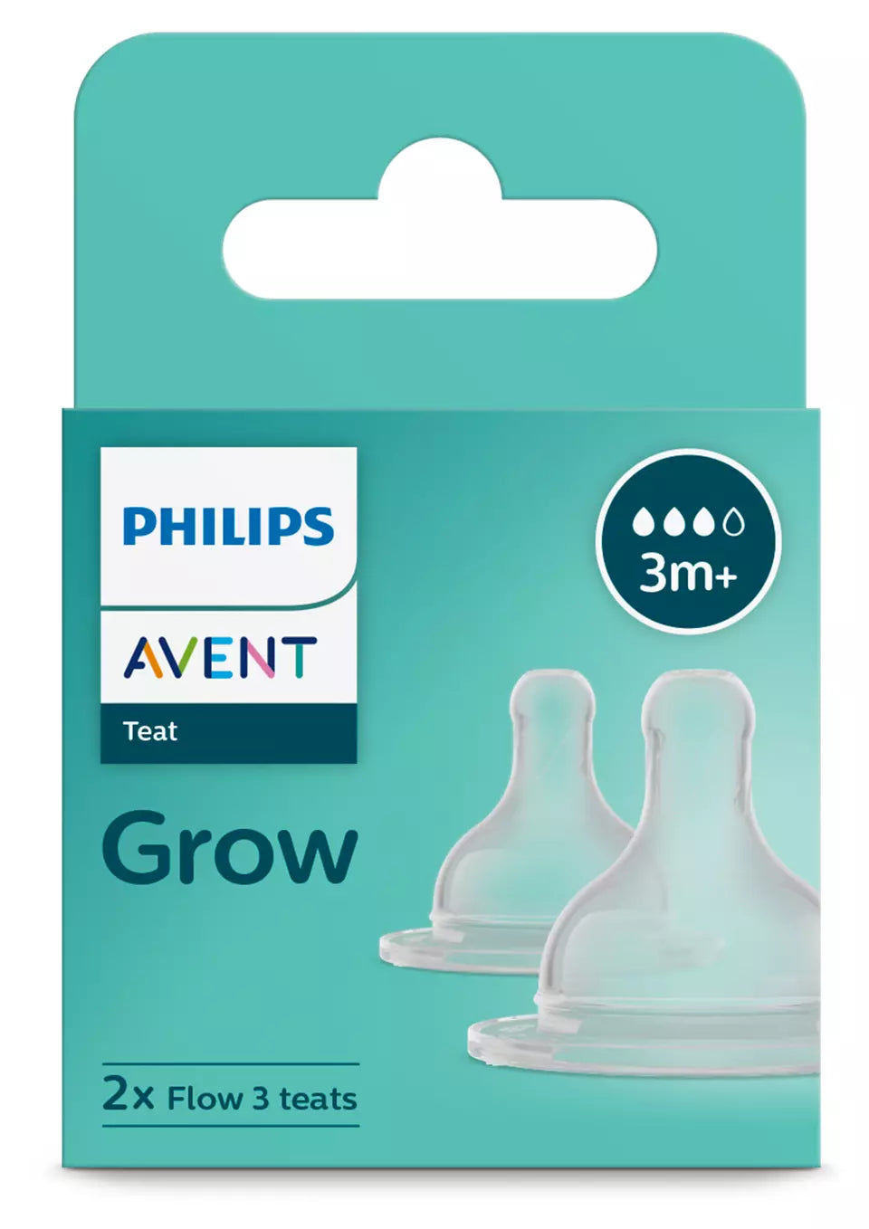 Philips Avent (3M+) Essential Bottle Double teat SCF097/01 - 2 Pcs