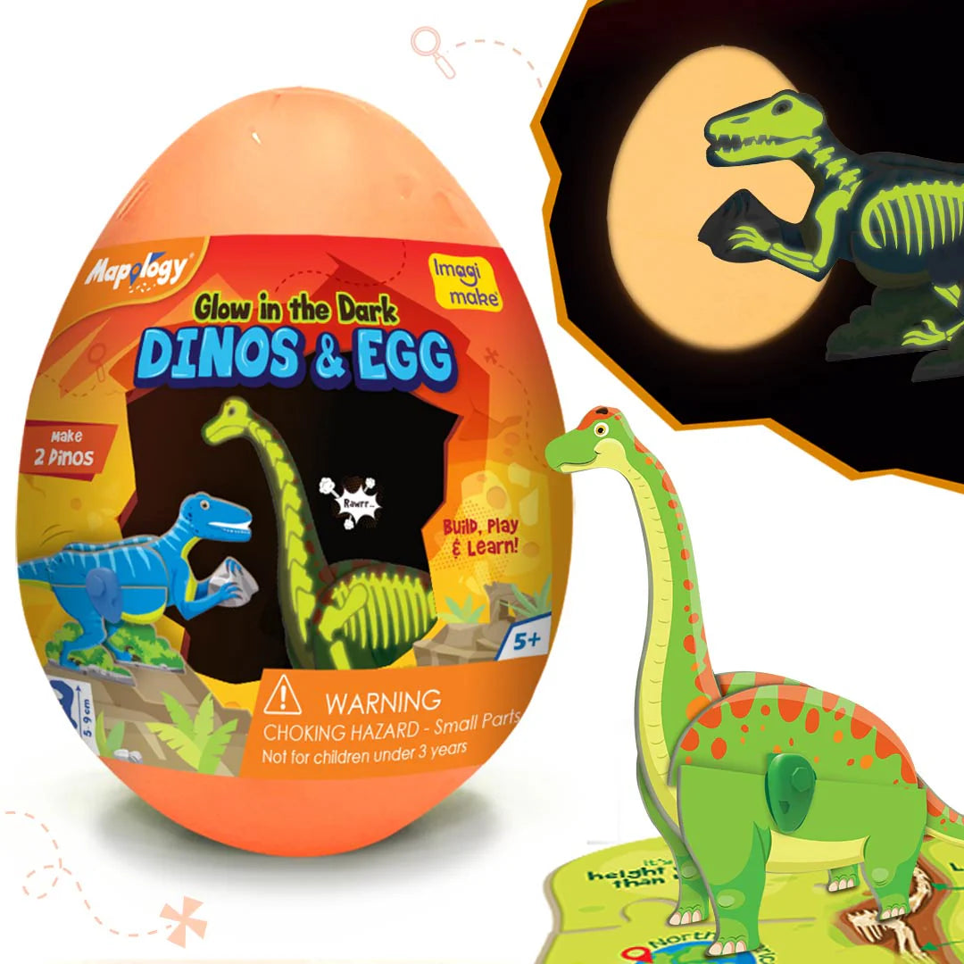 Imagi Make Dino & Egg - Orange - Multicolor