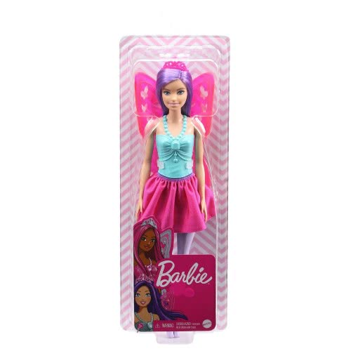 Barbie Dreamtopia Fairy Doll (Purple Hair) Wearing Skirt, Clip-On Wings & Tiara for kids | Multicolor