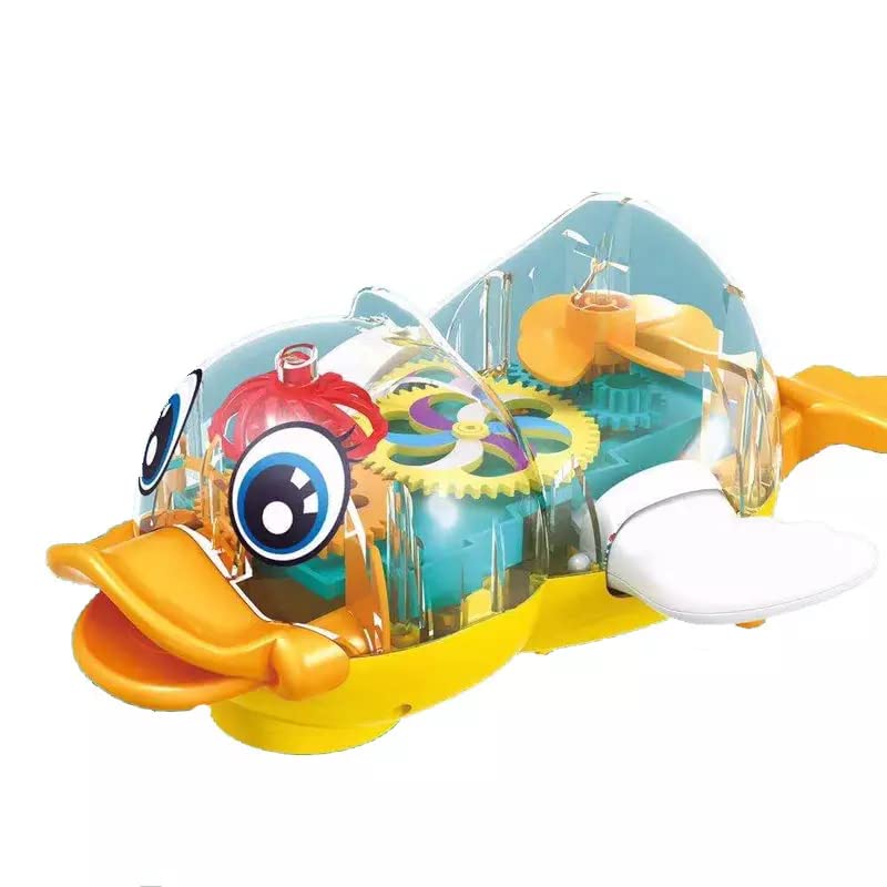 Battery Operated Transparent Gear Duck Car Vehicle Toy for Kids - Multicolor - Without Box