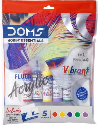 DOMS Vibrant Fluid Acrylic Painting Set - Multicolor - Pack of 1