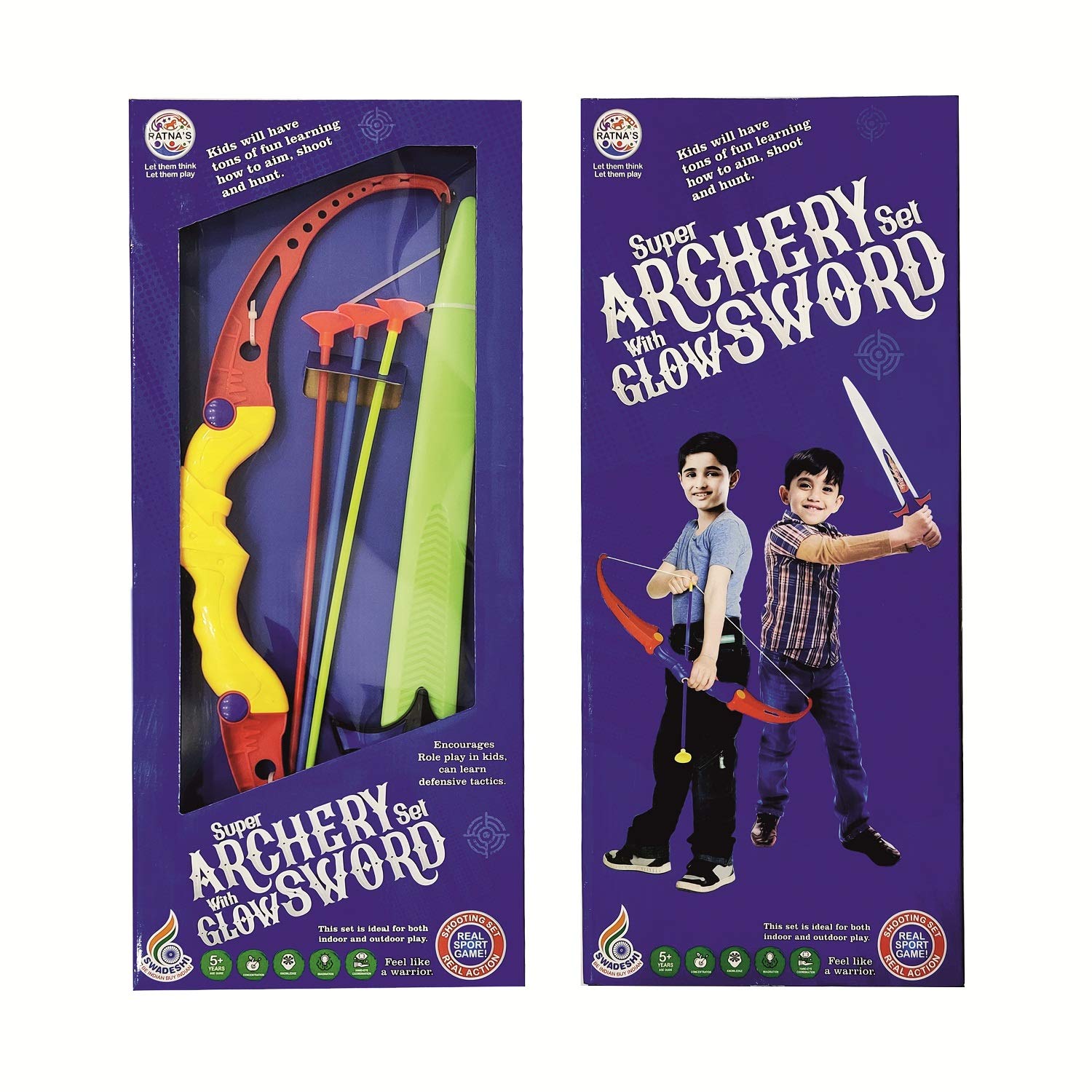 Ratna's Super Archery Set with Glow Sword for Kids
