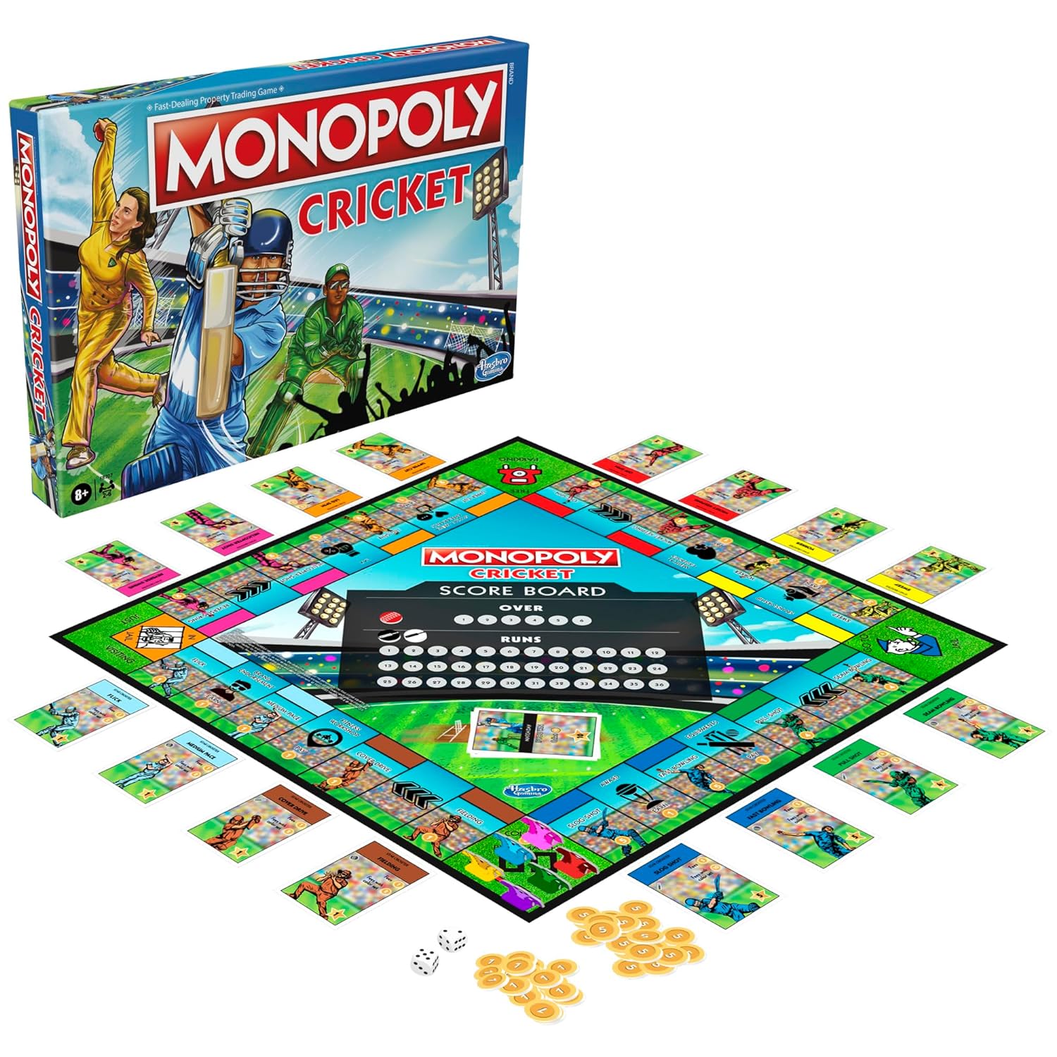 Monopoly Cricket Board Game for Kids Multicolor