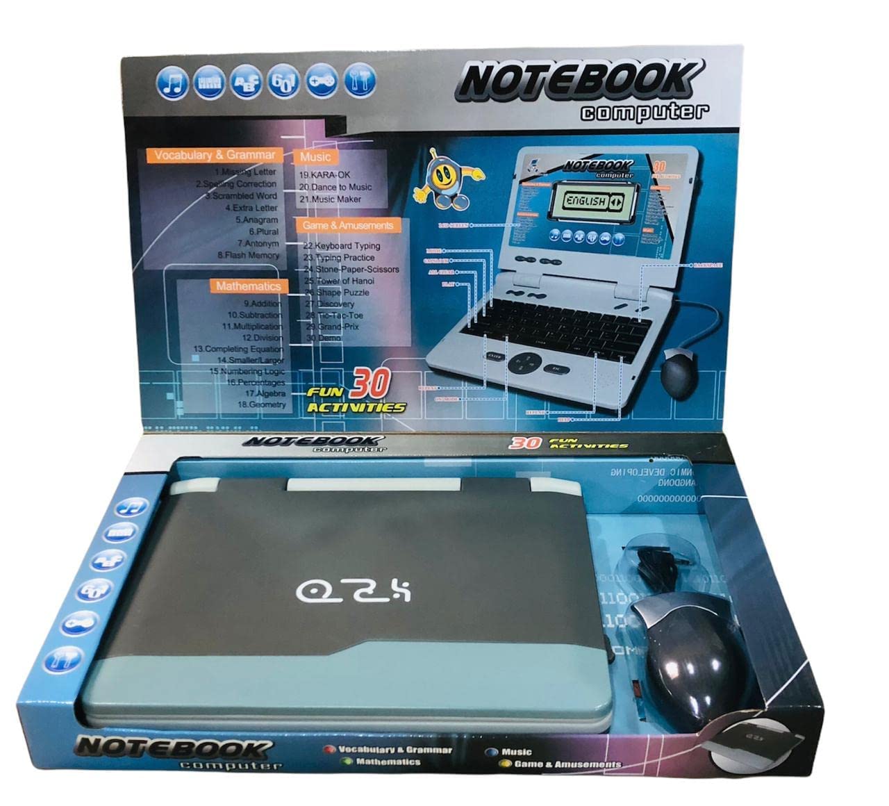 Kids Fun Laptop Notebook Computer: Educational Toy for Kids - Multicolor - 30 Activities