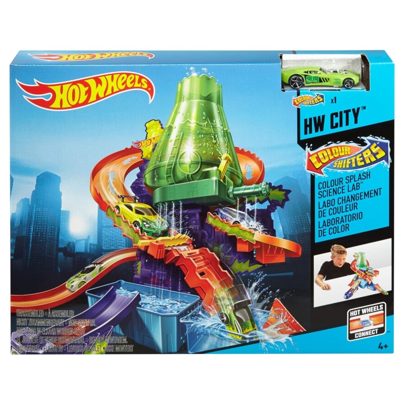 Hot Wheels Color Change Action Color Splash Science Lab City Playset, Multicolor