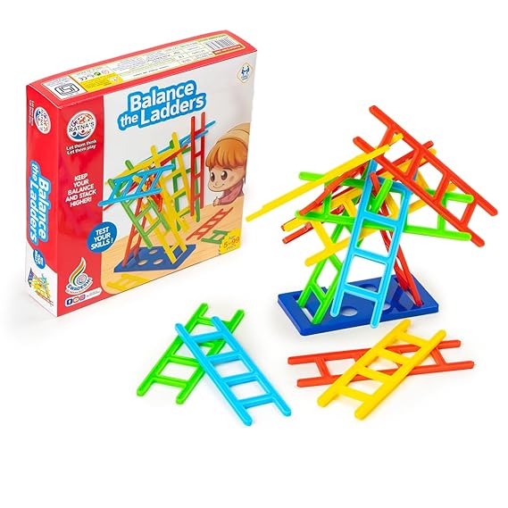 Ratna's Balance The Ladders Stacking & Balancing Skill Game for Family & Kids - Multicolor - Pack of 2 Pcs