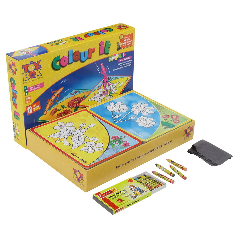 Toysbox Colour It - Wipe It - Flowers - Multicolor