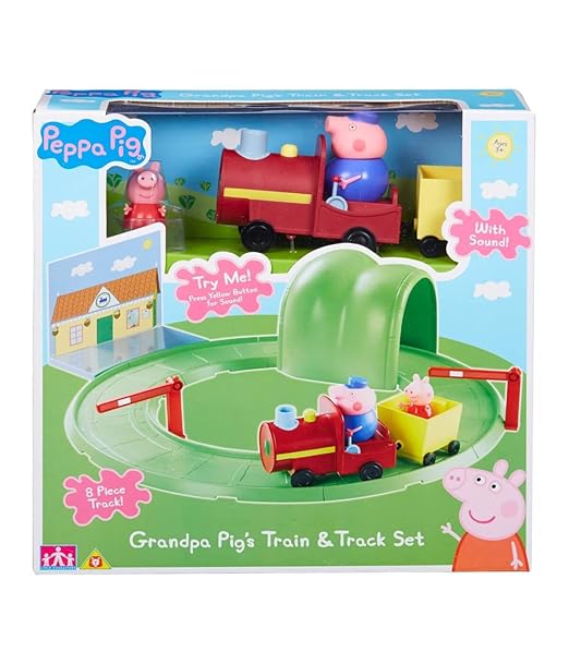 Peppa Pig Train Truck Play Playset with Peppa Pig and Grandpa Pig Figures - Multicolor