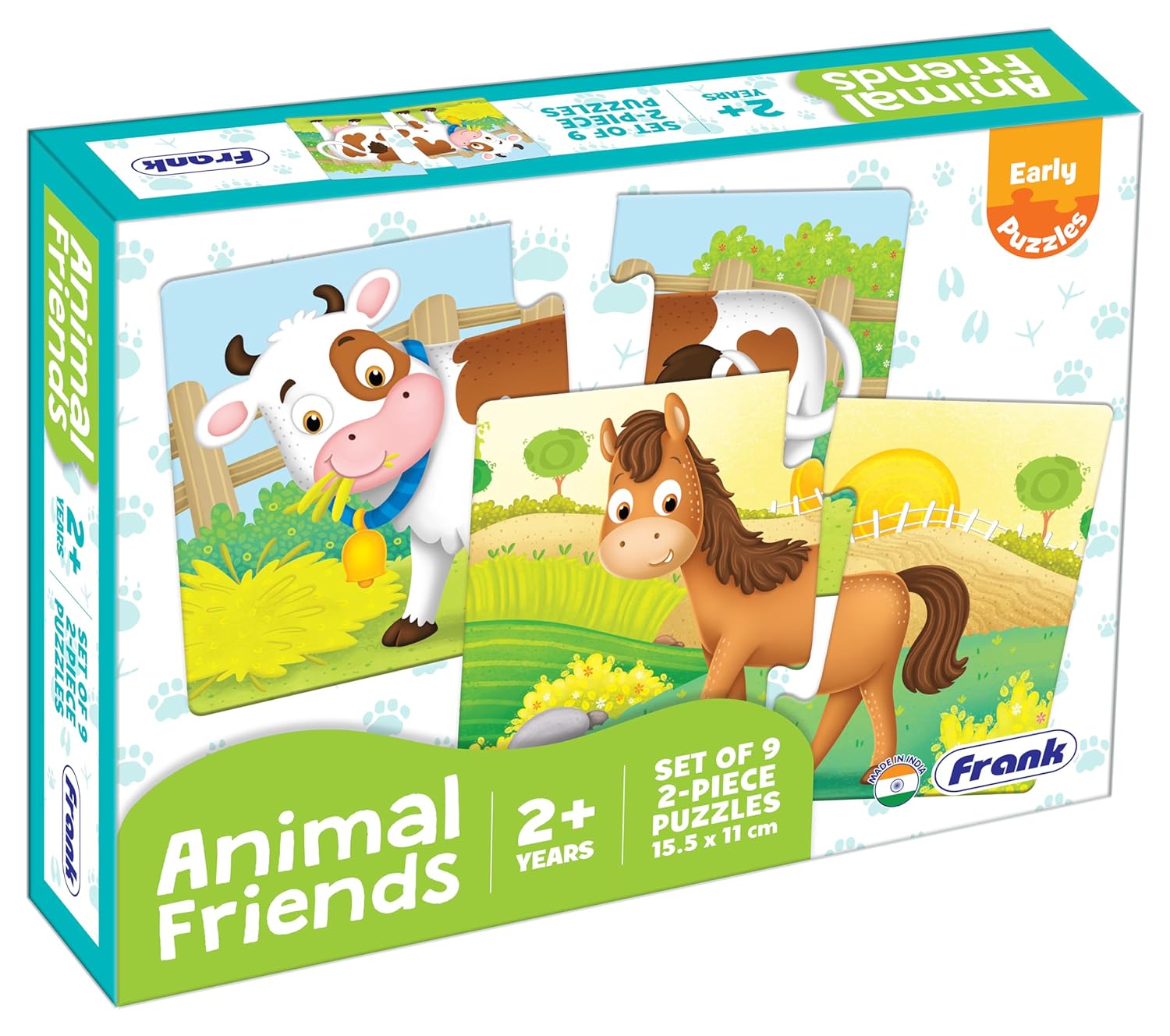 Frank Animal Friends Early 2 Piece Puzzles for Kids - Multicolor