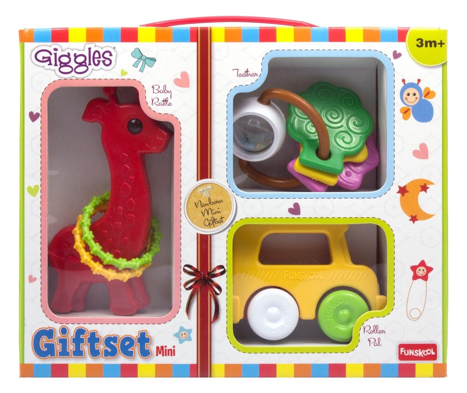Giggles Funskool Mini Rattle Gift Set Pack Of 3 - Multicolor