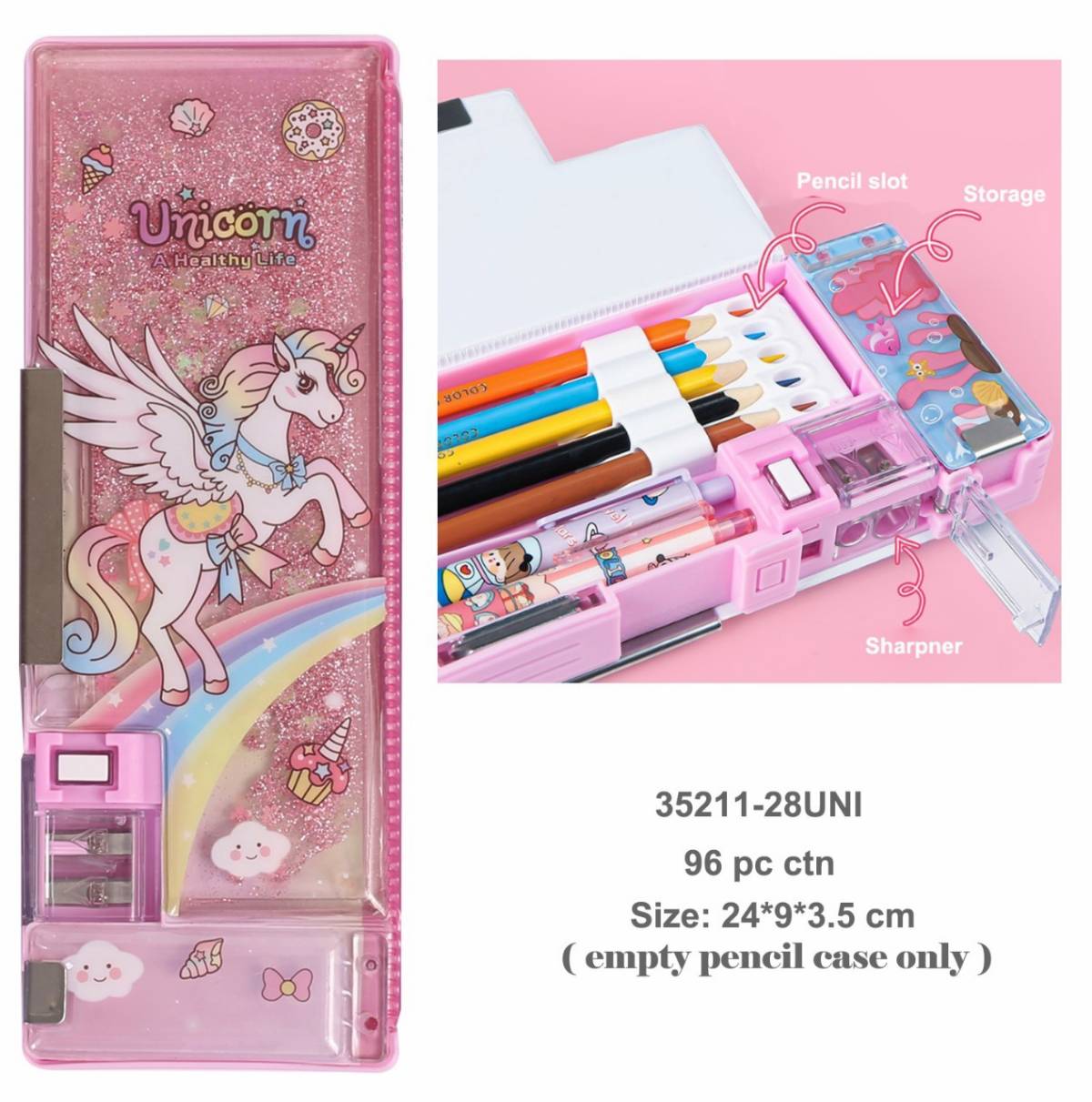 Multifunctional Pencil Box for Kids, Unicorn Pencil Box, Kids Pencil B