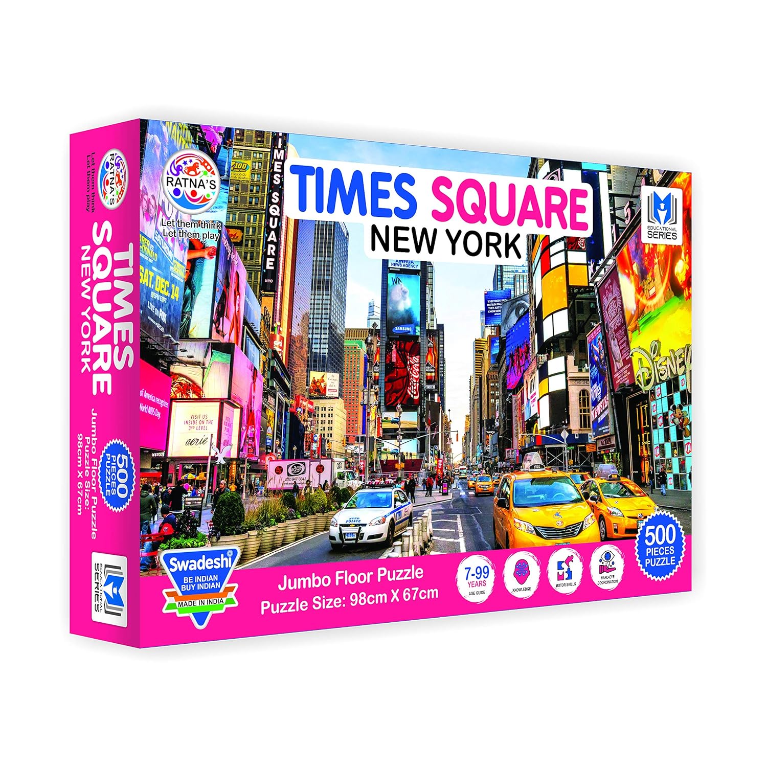 Ratna's New York Times Square 500 Pieces Jumbo Floor Jigsaw Puzzle Multicolor