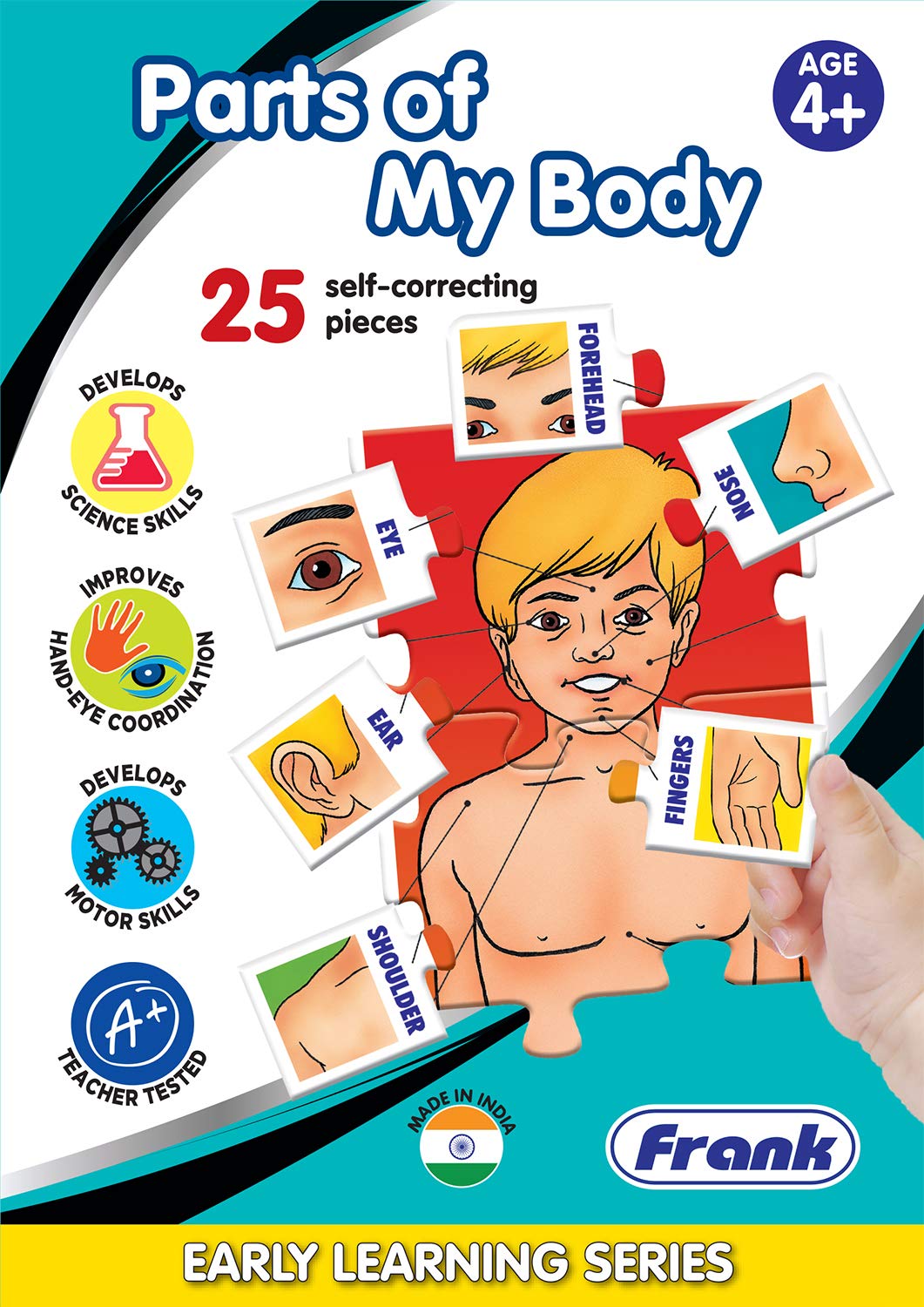 Frank Parts of My Body Puzzle – Self-Correcting Puzzle Pieces - Early Learner Human Body Parts Puzzle for Kids - Multicolor