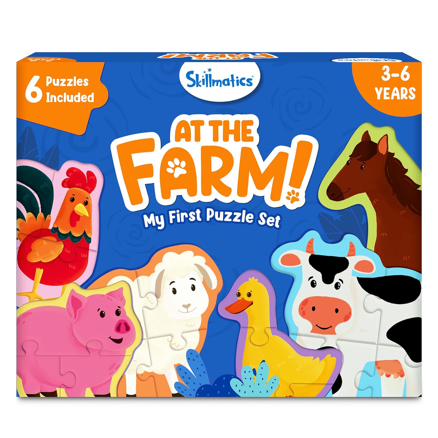 Skillmatics My First Puzzle Set - 21 Piece Farm Animal Jigsaw Puzzles, Educational Toddler Toy for Kids