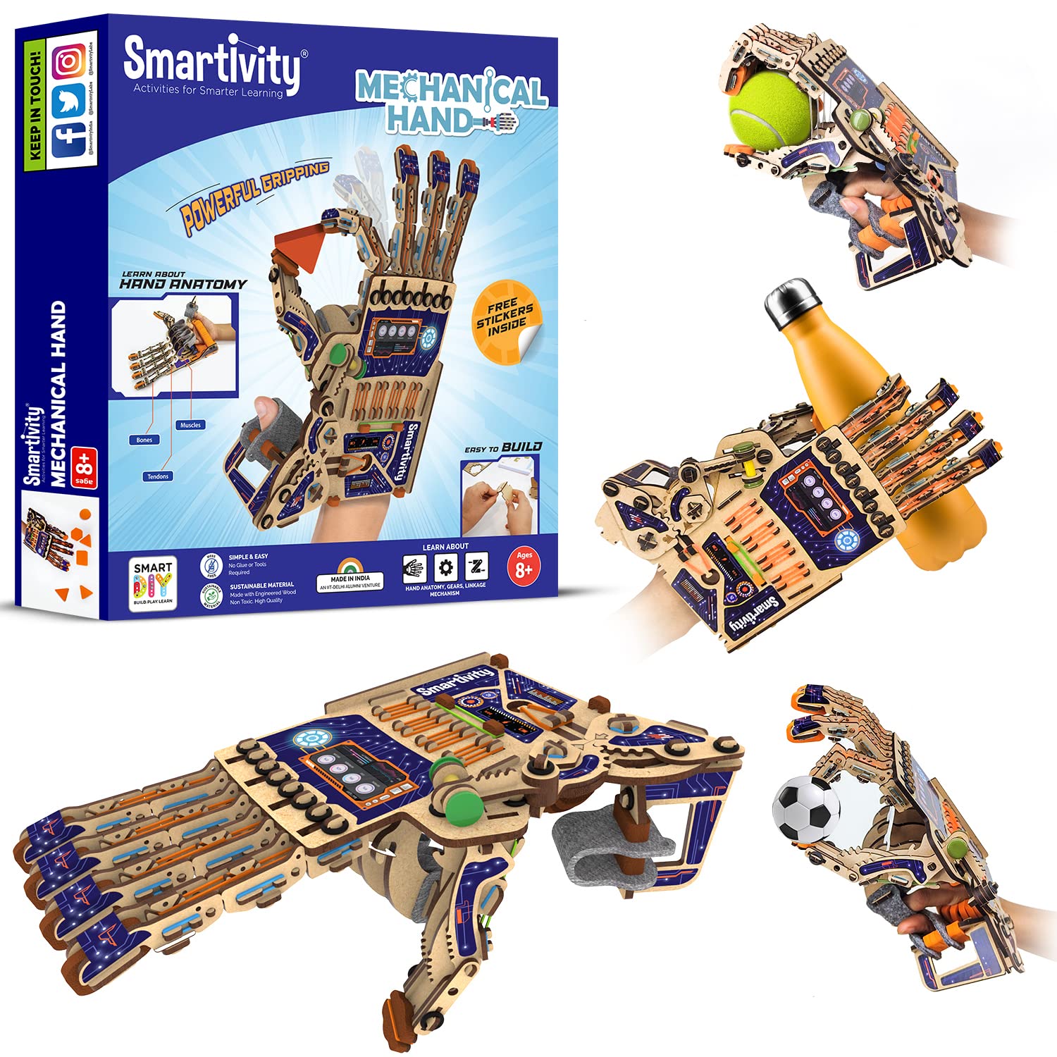 Smartivity DIY Robotic Mechanical Hand toy for kids Multicolor Kidsinfy.in