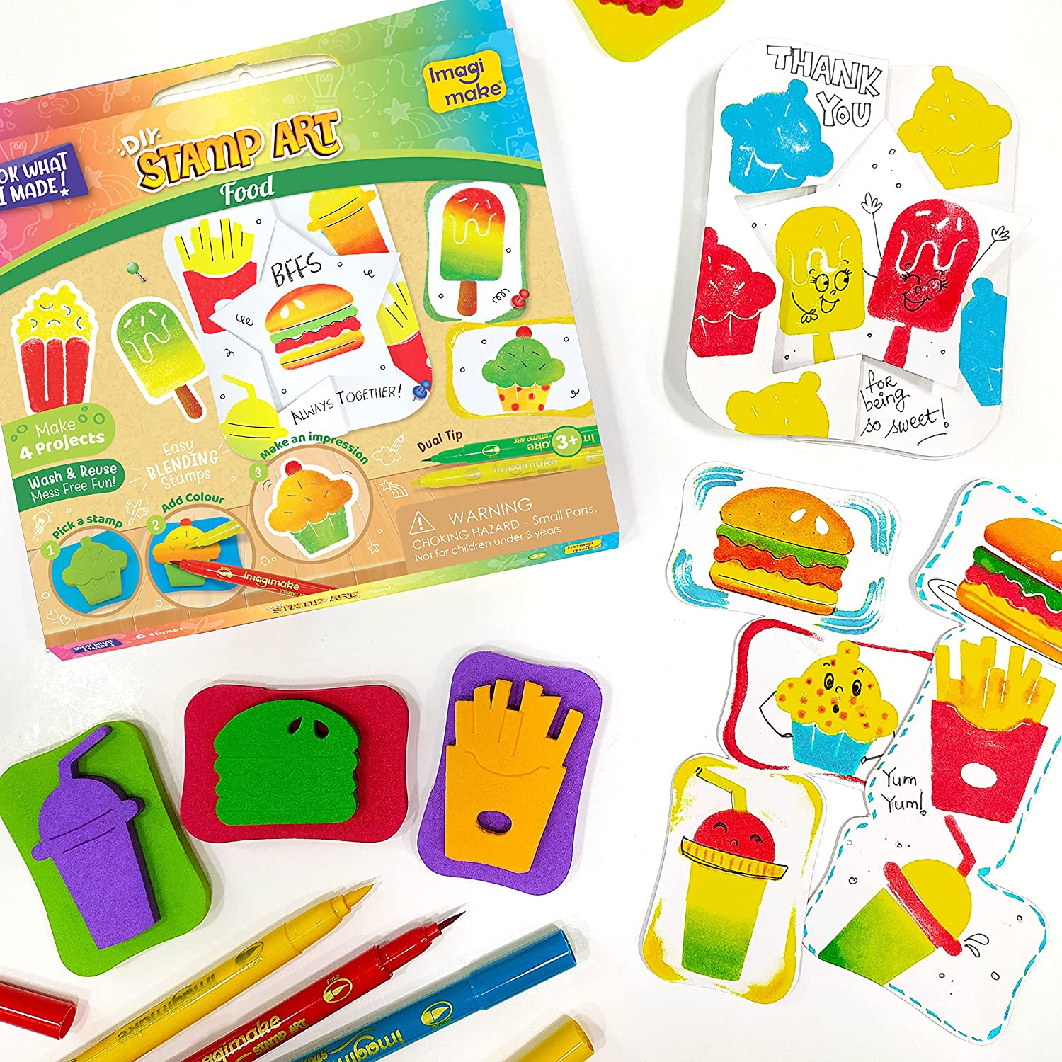 Imagimake Stamp Art Food, Coloring & Stamping Set