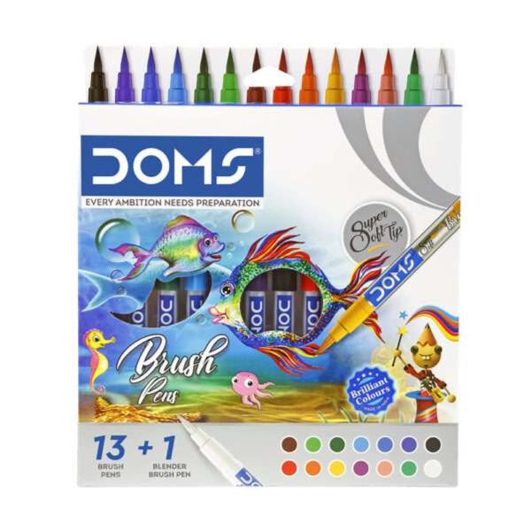 DOMS Brush Pen 14 Shades (12+1+1) - Multicolor