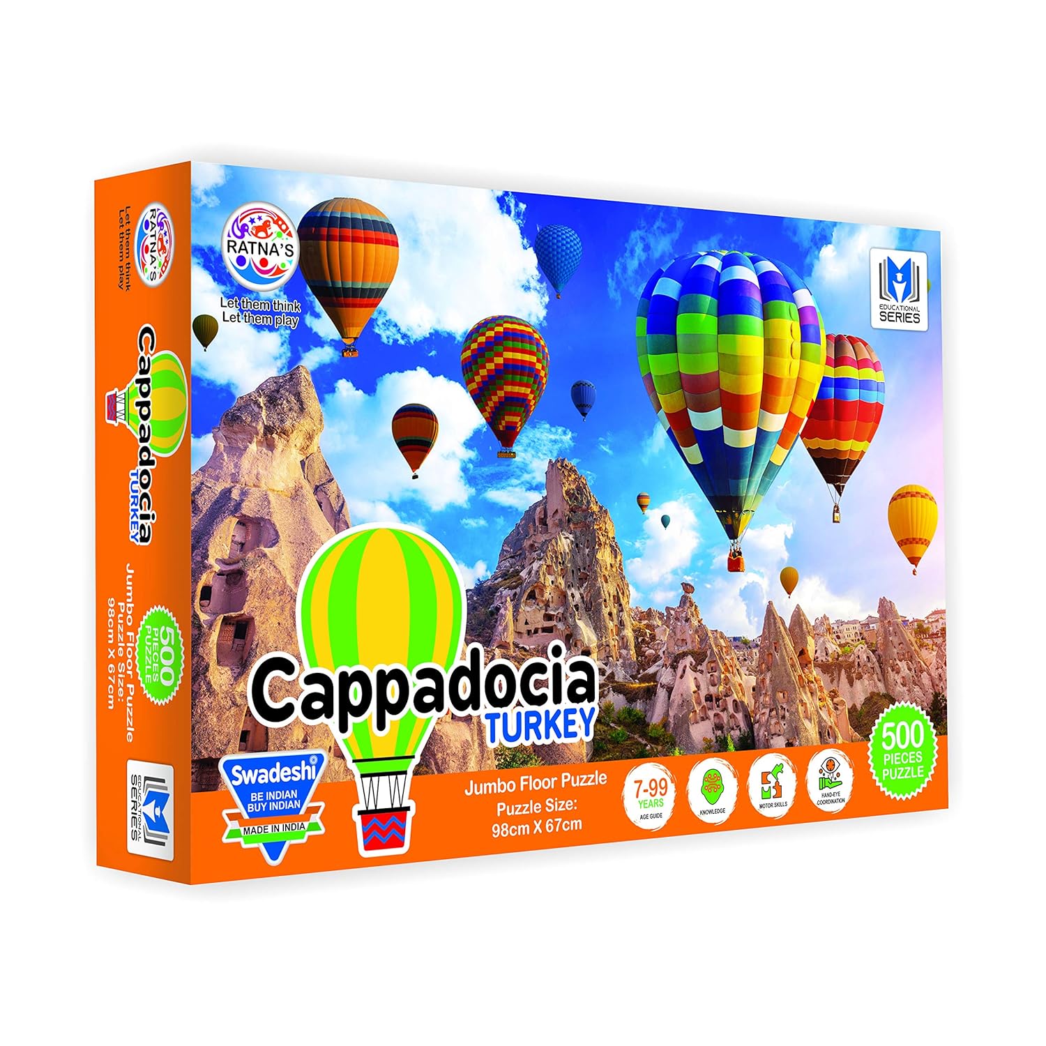 Ratna's Cappadocia Turkey 500 Pieces Jumbo Floor Jigsaw Puzzle - Multicolor
