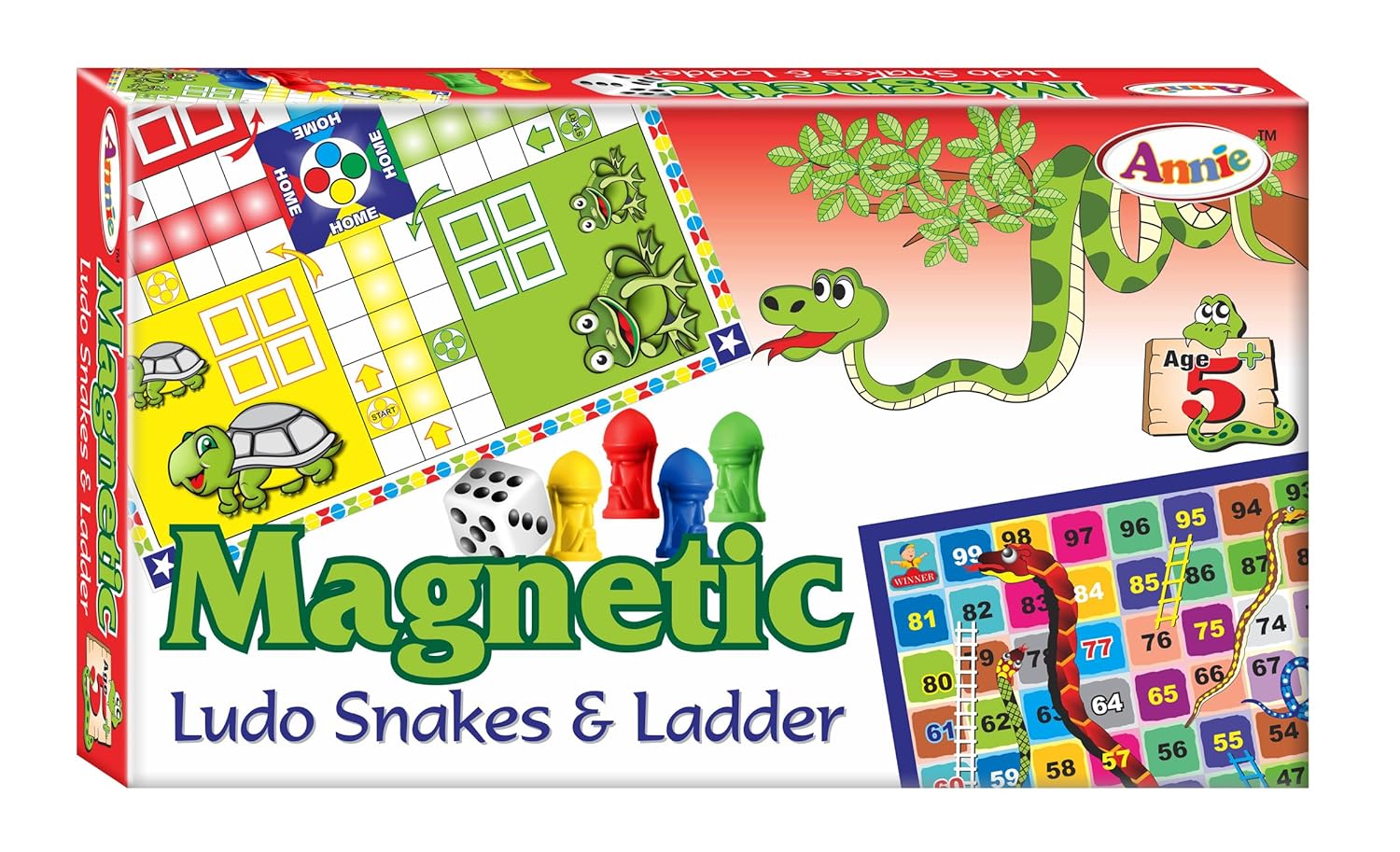 Annie Magnetic Ludo Snakes and Ladder - Multicolor