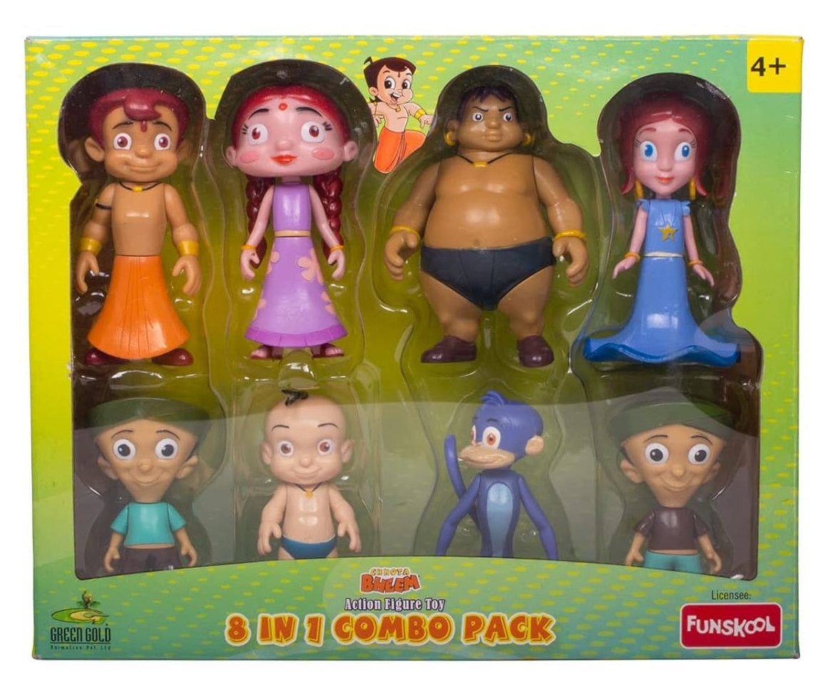 Funskool Chhota Bheem 8 in 1 Combo,Green Gold Chhota Bheem and Friends- Multicolor